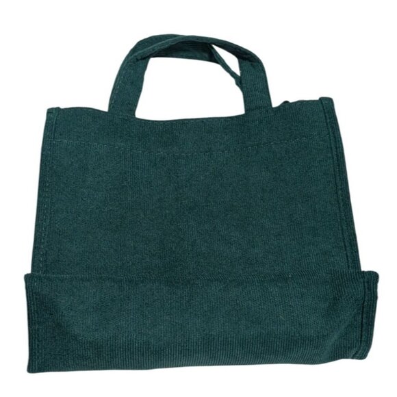 Letu Green Corduroy Mini Tote Bag Adjustable Shoulder Strap, Magnetic Closure - Picture 2 of 8